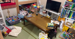 和室のおもちゃ収納オンライン片付けレッスン前