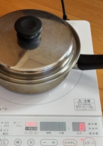 ポータブル電源とIHクッキングヒーターで米2号を炊く